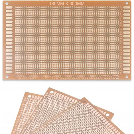 Rosfix Einseitige Universal-Prototypplatine – Metallisierte Lötaugen 180x300 mm  Raster 2,54 mm  THT