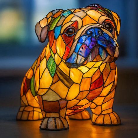 Lampe De Bureau En Résine En Forme De Chien - Lampe De Nuit À Led - Pour Bureau Étagère Chevet - 1 Pièce (1/5)
