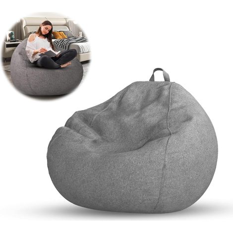 Beanbag Housse de pouf pour adulte XL (100 x 120 cm), pouf grand pouf avec rembourrage ou rangement, housse lavable sans remplissage, idéale pour les jeux, le salon et l'extérieur (1/5)