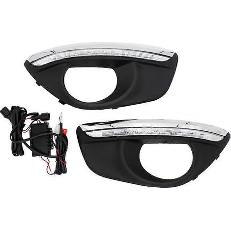 Feux de jour à LED 12 V pour voiture, avec emplacement pour phares antibrouillard, compatibles avec Hyundai Santa Fe 2010, 2011 et 2012. (1/5)