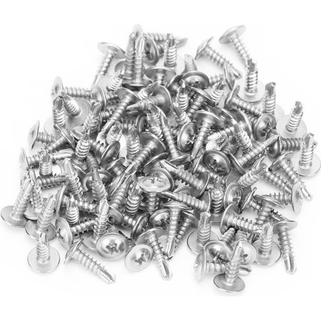 500 rondelles cruciformes M4,2 x 16 mm en acier inoxydable 410, vis autotaraudeuses à queue de perçage (1/5)