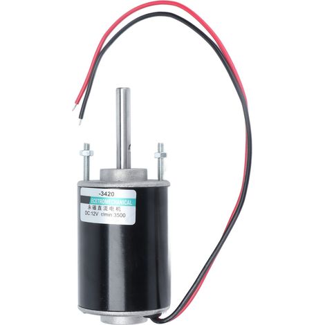 Moteur CC à aimant permanent 12V 3500 tr/min, haute vitesse, sens horaire et antihoraire, arbre 43mm, roulements à billes, moteur 43mm (1/5)