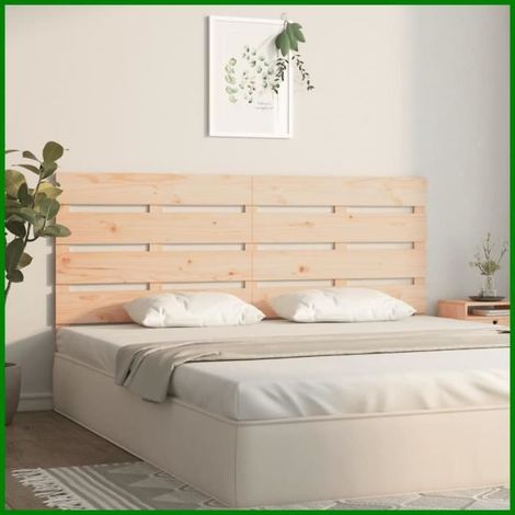 Tête de lit - CUQUE - 140x80 cm - Bois massif de pin - Beige - Montage à faire soi-même (1/3)