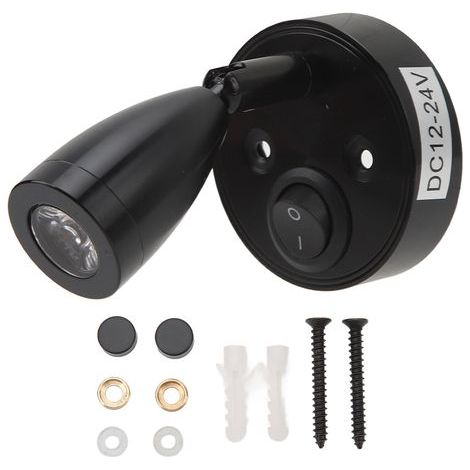 Lumières de Couchette à LED Polies, Lampe de Lecture pour Bateau, Contrôle Intelligent DC12-24V pour Bateau (Black). (1/5)