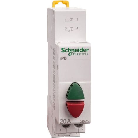Pulsante iPB 1NA+1NC 20A 250Vca doppio verde+rosso - A9E18034