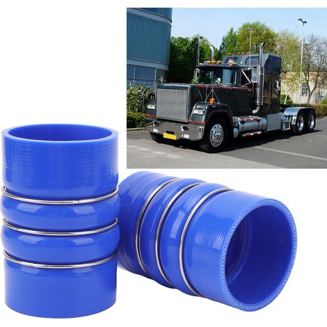 Zwei Sätze blauer CAC-Ladeluftkühler-Schläuche mit Schraubklemmen für Ford 6.0L Powerstroke Diesel 2003-2007 (IP-1012A-BL). (1/5)
