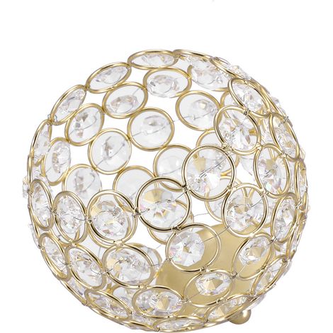 Kristall-Teelichthalter, Tischdekoration für Hochzeiten (Gold, Durchmesser 12 cm) (1/5)