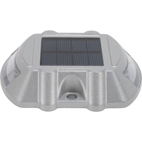 Ortviai Plot Lumineux Solaire en Alliage d’Aluminium 6 V / 1,8 W, Étanche IP68, Blanc, pour Escaliers, Allées et Jardins