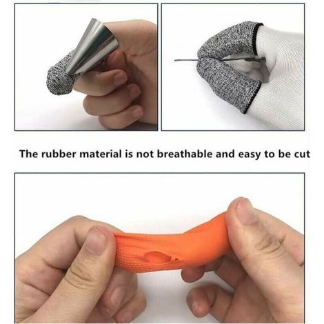 Manchon Anti-coupe - Tissu HPPE - Pour Doigts et Pouces - Réutilisable Respirant Extensible - 12 Pièces (1/4)