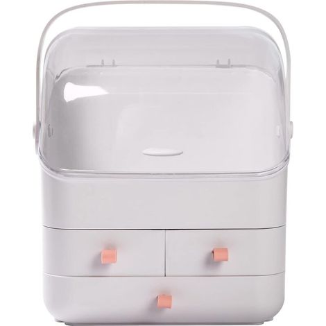 Make-up-Organizer, wasser- und staubdichte Kosmetikaufbewahrungsbox mit Deckel, vollständig zu öffnende Make-up-Displayboxen (1/5)