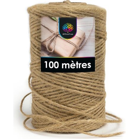 1 Rouleau - Ficelle De Jute - Corde Naturelle - Pour Bricolage Jardinage Macramé Emballage Décoration - Brun Naturel - 100m X 2mm