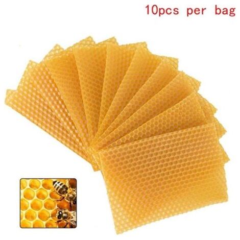 10 cadres de cire d'abeille à cœur de nid d'abeille jaune Beeeeeep - AquaForge (1/5)