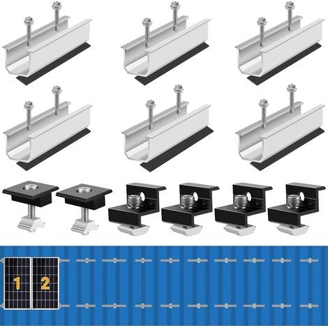 Support de panneau solaire réglable 30-35mm – Kit de montage pour 2 panneaux – Alliage aluminium – Installation rapide et sécurisée-Karteo (1/4)