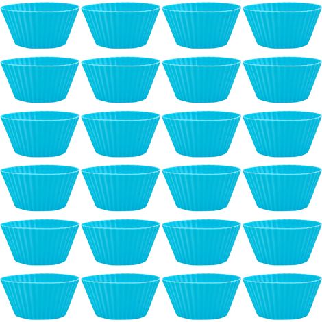 Moule À Mini-cupcakes - Silicone Alimentaire - Résistant -40 °C À 230 °C - Compatible Four Micro-ondes Congélateur Lave-vaisselle - Lot De 24 (1/5)