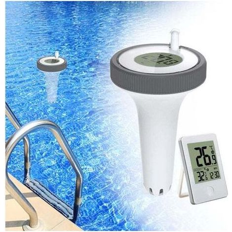 Thermomètre numérique sans fil pour piscine et spa, affichage LCD, plage de mesure −40 à +70 °C, portée jusqu’à 100 m (1/4)