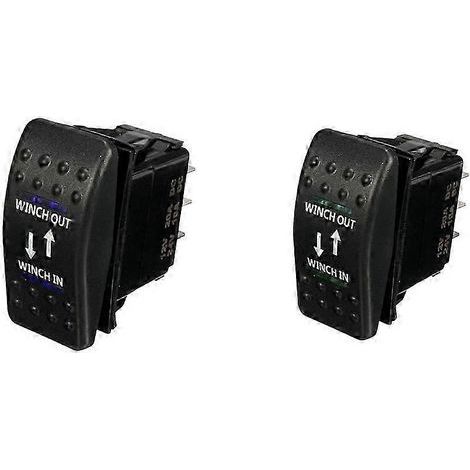 Compatible avec un interrupteur à bascule ON-OFF-ON pour treuil 12 V 20 A (entrée/sortie), une LED 7 broches et des LED QAQ bleues et vertes. (1/5)