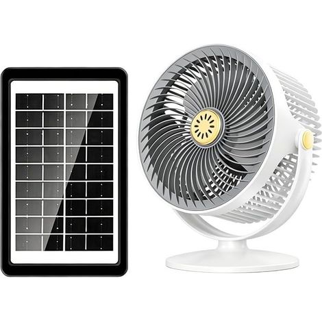 Ventilateur de batterie 3000 mAh 8 m Débit d'air 5 vitesses 3000 mAh pour batterie Blanc (1/5)
