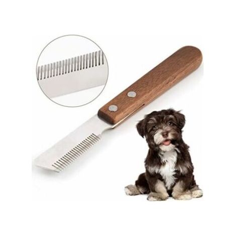 Couteau à Trimmer pour Main Droitier Couteau à dénuder Professionnel pour Chien avec Manche Ergonomique en Bois (1/5)