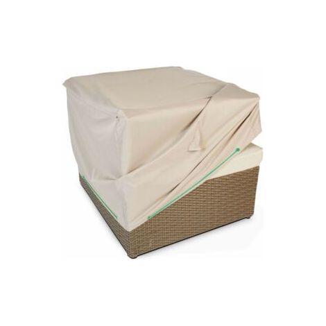 Pair - Housse de protection pour fauteuil de jardin taupe 75 cm x 75 cm x 60 cm (1/3)