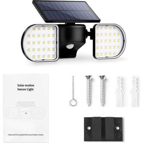 Aplique solar de pared con sensor de movimiento para iluminación exterior resistente al agua, ideal para el hogar y el jardín. (1/5)