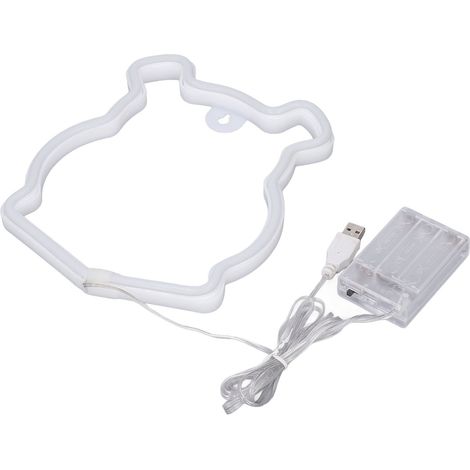 Veilleuse LED néon ours, fonctionne sur piles/USB, applique murale intérieure, idéale pour les chambres, les fêtes, les anniversaires, Noël, les mariages et les bars. (1/5)