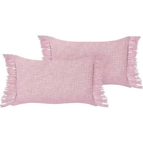 Dekokissen 2er Set TANSY Baumwolle 40 x 60 cm Rosa Ohne Muster (1/5)