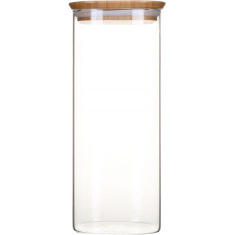Pot Conservation Carré 2,2l Bambou Conservation Hermétique, Design épuré, Bambou Naturel - Pebbly