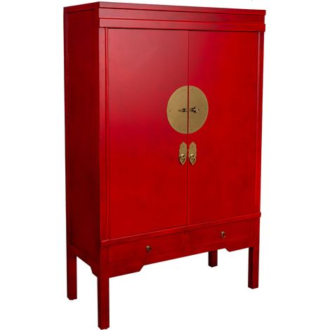 Armario de madera de 2 cajones y 2 puertas 100x45x160 (1/5)