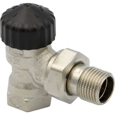 Th-Ventil vernickelt 1/2" als Eckform oder Durchgangsform (1/4)