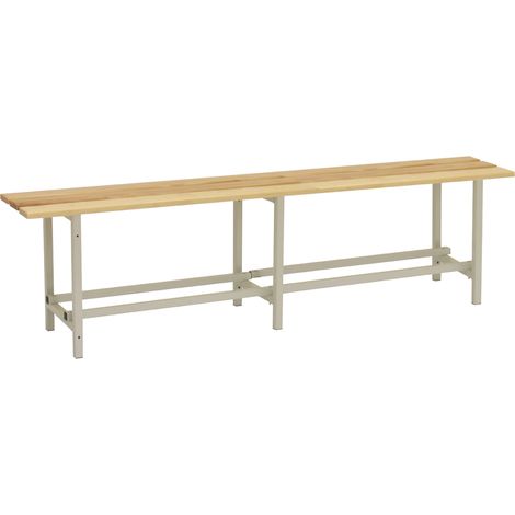 Simonrack Garderobenbank Grau 150 cm Holz und Metall