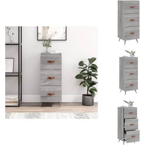 Buffet Sonoma gris 34,5x34x90 cm Bois d'ingénierie - Buffet Moderne - Meuble De Rangement - Commode - Armoire Murale - Design Scandinave (1/5)