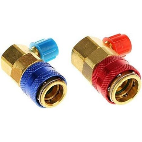 Paire HVAC 1/4 R134a Salut Basse climatisation connecteurs Rapides adaptateurs Kit de coupleur pour Le Remplacement de Voitures automatiques (1/4)