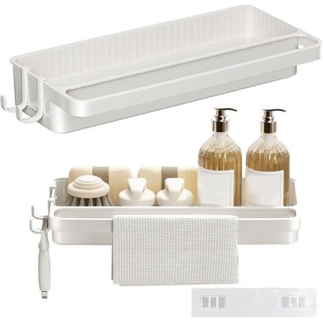 BUNTHAUS Porte éponge Cuisine, Organisateur d'évier en Plastique, Rangement multifonctionnel pour ustensiles de cuisine et salle de bain, Montage mural, Vaisselle (1/5)
