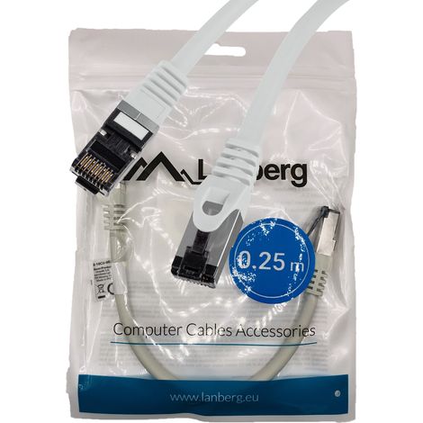LAN-Internetkabel RJ45 Patchkabel Cat.8.1 SFTP grau 0,25 m (1/5)