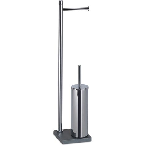 piantana portarotolo e scopino wc gedy "trilly" in acciaio inox grigio