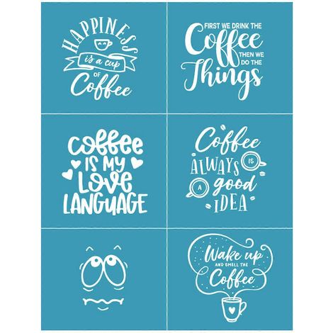 Selbstklebende Siebdruck-Schablonen mit Kaffeebuchstaben für DIY-T-Shirts, Kissen, Stoffbeutel, Textilmalerei und Heimdekorationsartikel