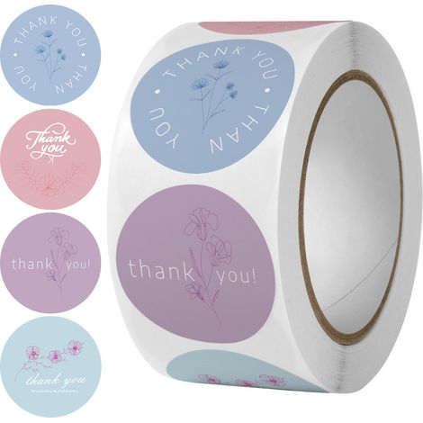 (1000 pièces) Étiquettes autocollantes « Merci » 2,5 cm 7