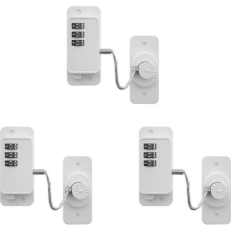Verrouillage de réfrigérateur sans clé, sécurité enfant à une touche avec code personnalisable, blanc, lot de 3 (1/3)