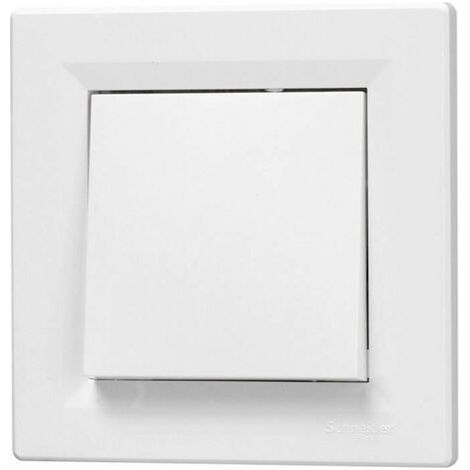 Schneider Electric – Interrupteur va-et-vient complet 10A – Montage monobloc – Bornes à vis ou à griffes – Pour encastrement 40mm – Blanc
