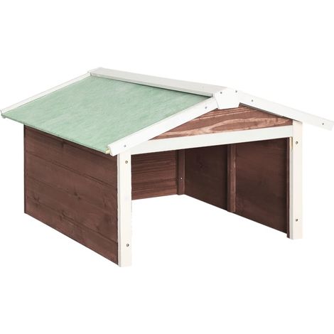 Garage de tondeuse à gazon 72x87x50 cm Moka et blanc Sapin