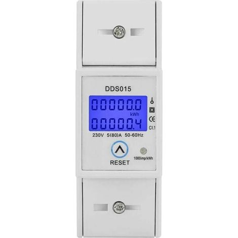 Green Mobility-1 pièce 580A 230V 50Hz compteur d'énergie électrique monophasé rétroéclairage LCD, DDS015 compteur d'énergie électrique monté sur rail DIN, compteur d'énergie électrique Watt (1/5)
