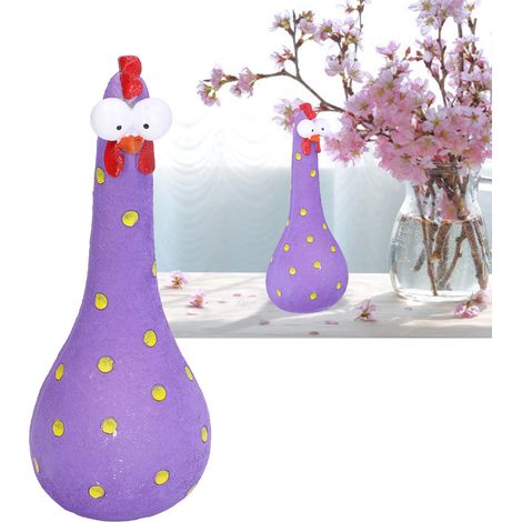 Statue de Poulet Long Neck Microlandschaft en Résine Artisanale - Décor Jardin Yard Art avec Finition Haute et Colleurs Vives pour Intérieur/Extérieur (1/5)