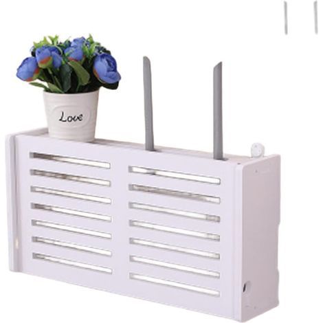 Boîte de rangement pour routeur de câbles avec support mural, étagère en mousse PVC sans perçage, organisateur de câbles dissipant la chaleur pour la maison et le bureau (1) (1/5)
