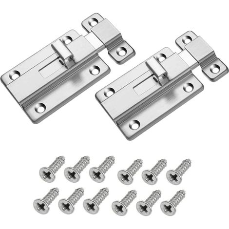 Lot de 2 Verrou de porte coulissante, 3' (1/5)