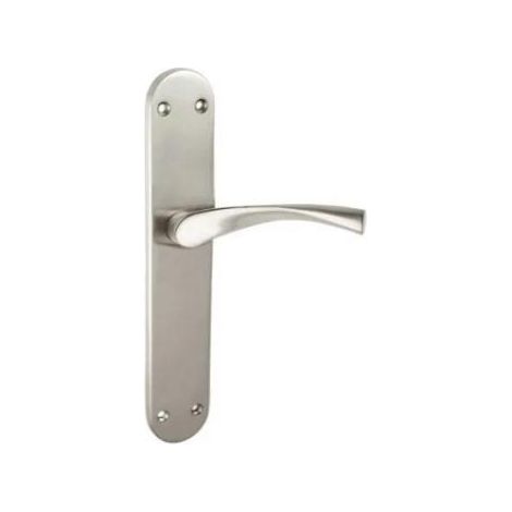 FPLUS juego manivela modelo 1 niquel satinado , Manilla aluminio con placa de 250x40mm.
Para puertas interiores.
Incluye tornillos para el montaje.