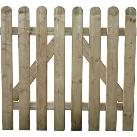 Cancello con steccato recinto ela cm.100x100 in legno di pino impregnato - Salone (1/4)