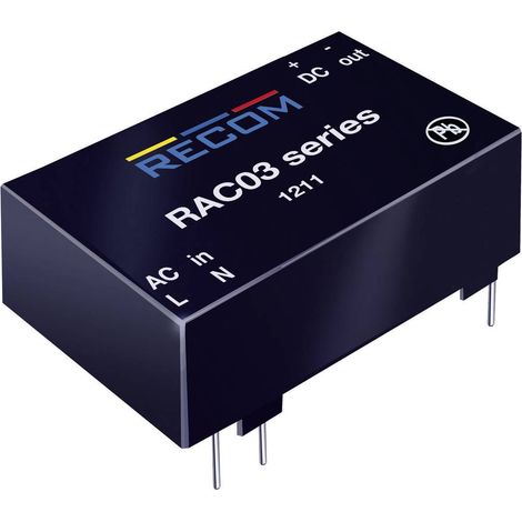 Alimentatore da circuito stampato AC / DC RECOM RAC03-12SC 12 V/DC 0.25 A 3 W (1/2)