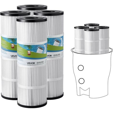 Cartuccia filtro piscina VEVOR, ricambio per spa da 50 piedi quadrati, compatibile con Hayward C500, CX500-RE, Pleatco, plissettata trilobata, 4 x 80 piedi quadrati (1/2)