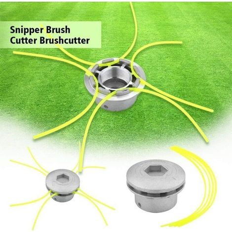 Tête de débroussailleuse en aluminium universelle avec 4 lignes pour coupe-bordure – légère, durable et compatible avec la plupart des débroussailleuses (1/4)