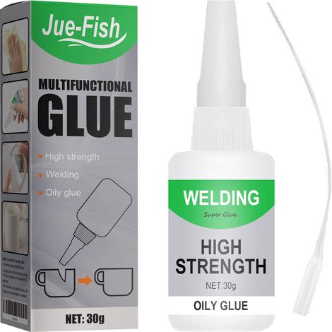 Colle multi-usages Jue-Fish, transparente, à séchage rapide, universelle pour bois et céramique, imperméable et résistante à l'usure, boîte de 30 g (1/5)